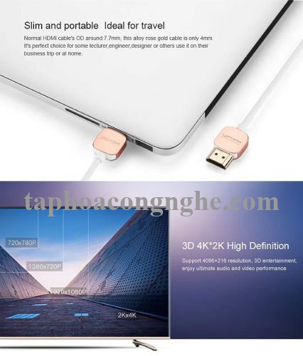 Ugreen 10473 0.5M Hdmi Cable Ultra Slim Version 2.0 19 + 1 HD117 30010473